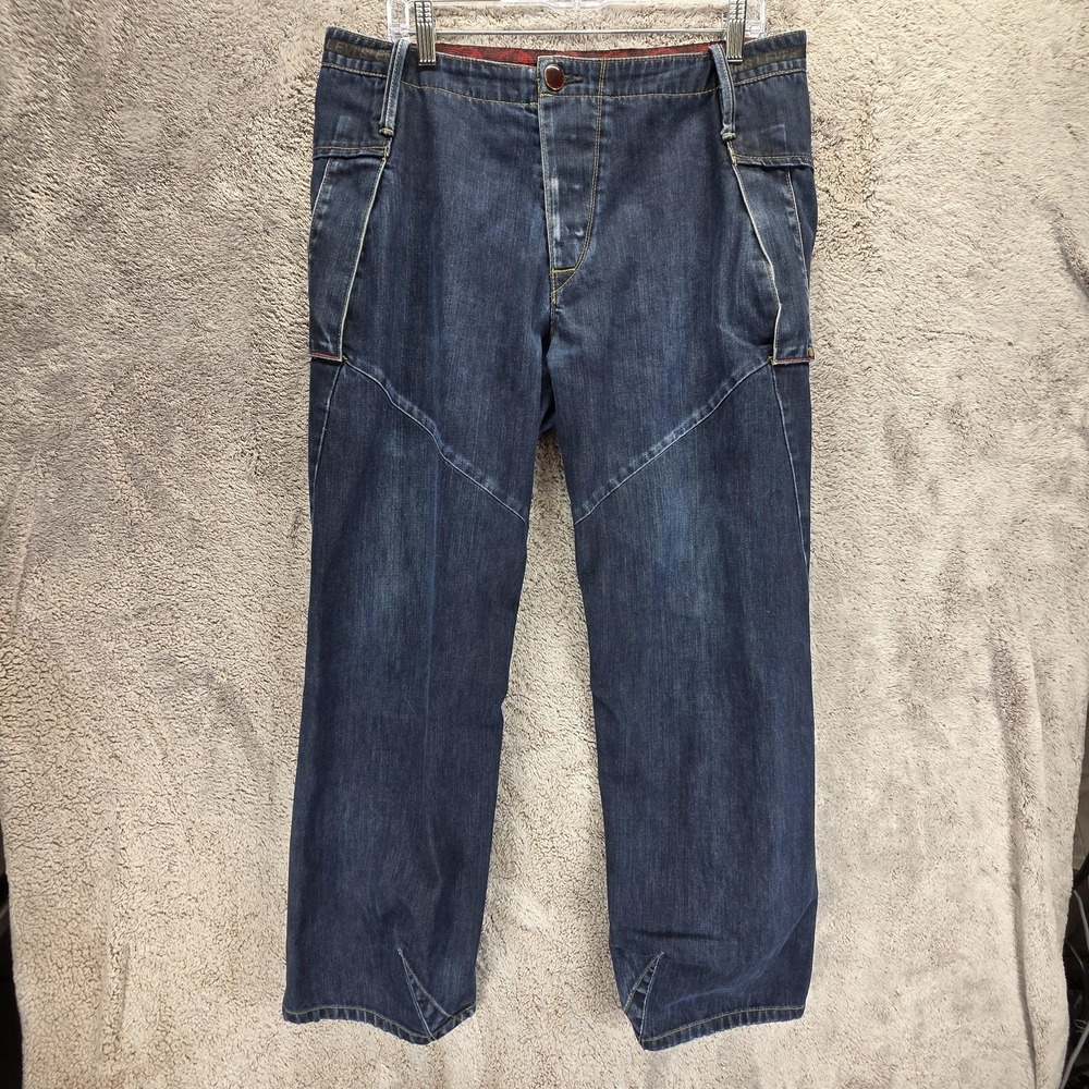 Vintage Levis Engineered Jeans Mens Blue Twisted Button Fly Denim Fits 34x30